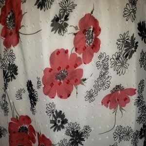 Red, White, Black floral skirt. Dressbarn. Medium